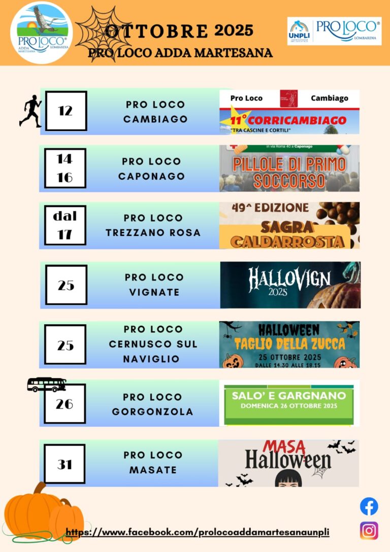 Iniziative Pro Loco Adda Martesana – Ottobre