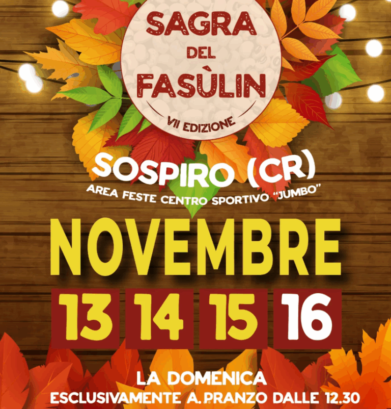 𝘿𝙖𝙡 𝟭𝟯 𝙖𝙡 𝟭𝟲 𝙣𝙤𝙫𝙚𝙢𝙗𝙧𝙚 𝙎𝘼𝙂𝙍𝘼 𝘿𝙀𝙇 𝙁𝘼𝙎𝙐̀𝙇𝙄𝙉 a 𝙎𝙊𝙎𝙋𝙄𝙍𝙊 (𝘾𝙍)!