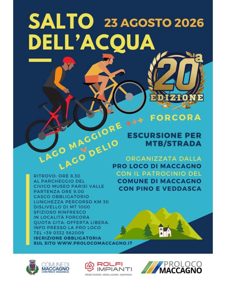 𝟮𝟯 𝗮𝗴𝗼𝘀𝘁𝗼: 𝟮𝟬^ 𝗲𝗱𝗶𝘇𝗶𝗼𝗻𝗲 𝗱𝗲𝗹 𝗦𝗮𝗹𝘁𝗼 𝗱𝗲𝗹𝗹’𝗔𝗰𝗾𝘂𝗮 𝗮 𝗠𝗮𝗰𝗰𝗮𝗴𝗻𝗼 (𝗩𝗔)